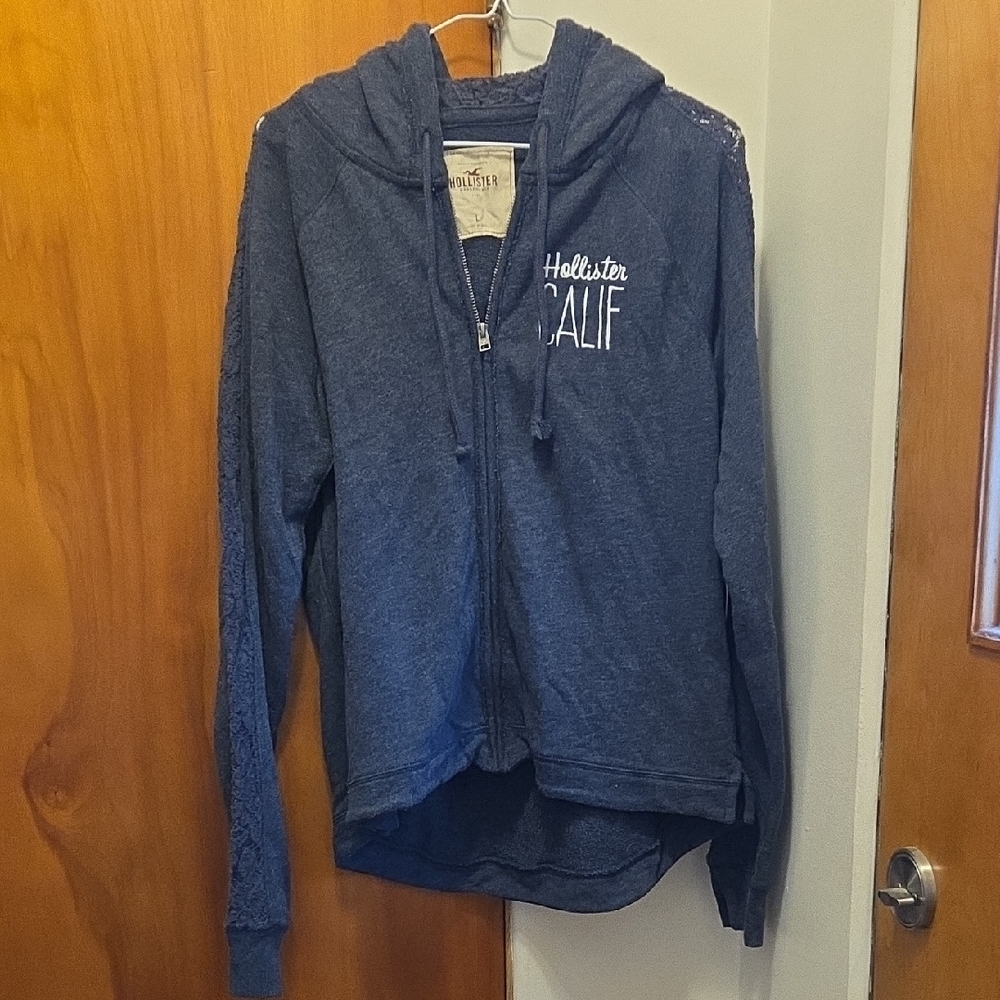 Hollister Navy Zip-Up Hoodie